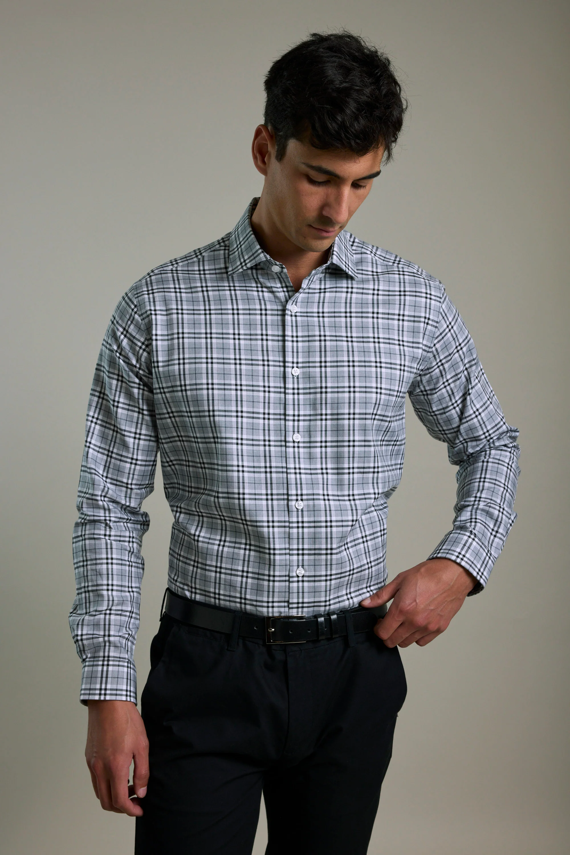 Audley Check Business Shirt - Image 4