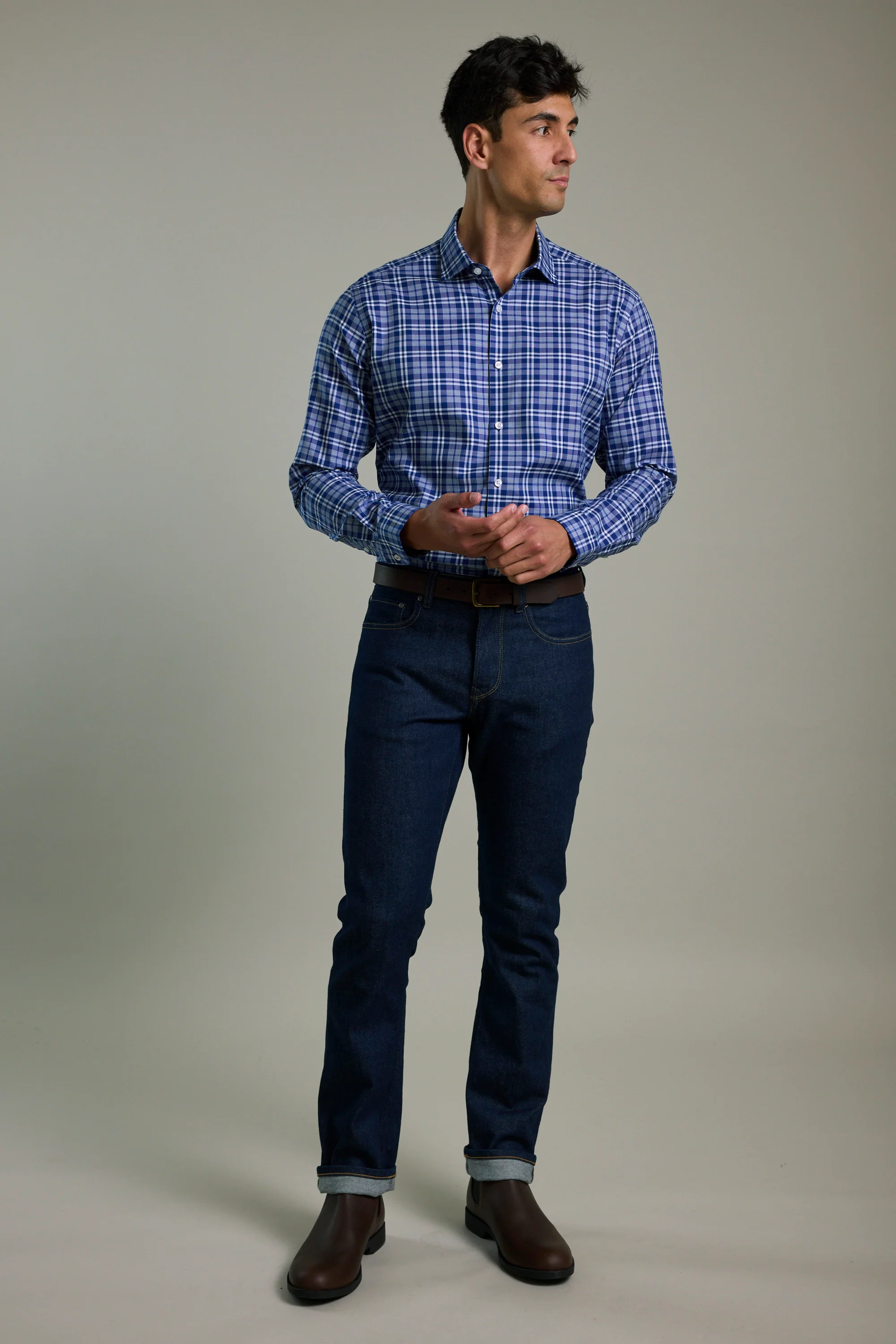 Audley Check Business Shirt - Image 3