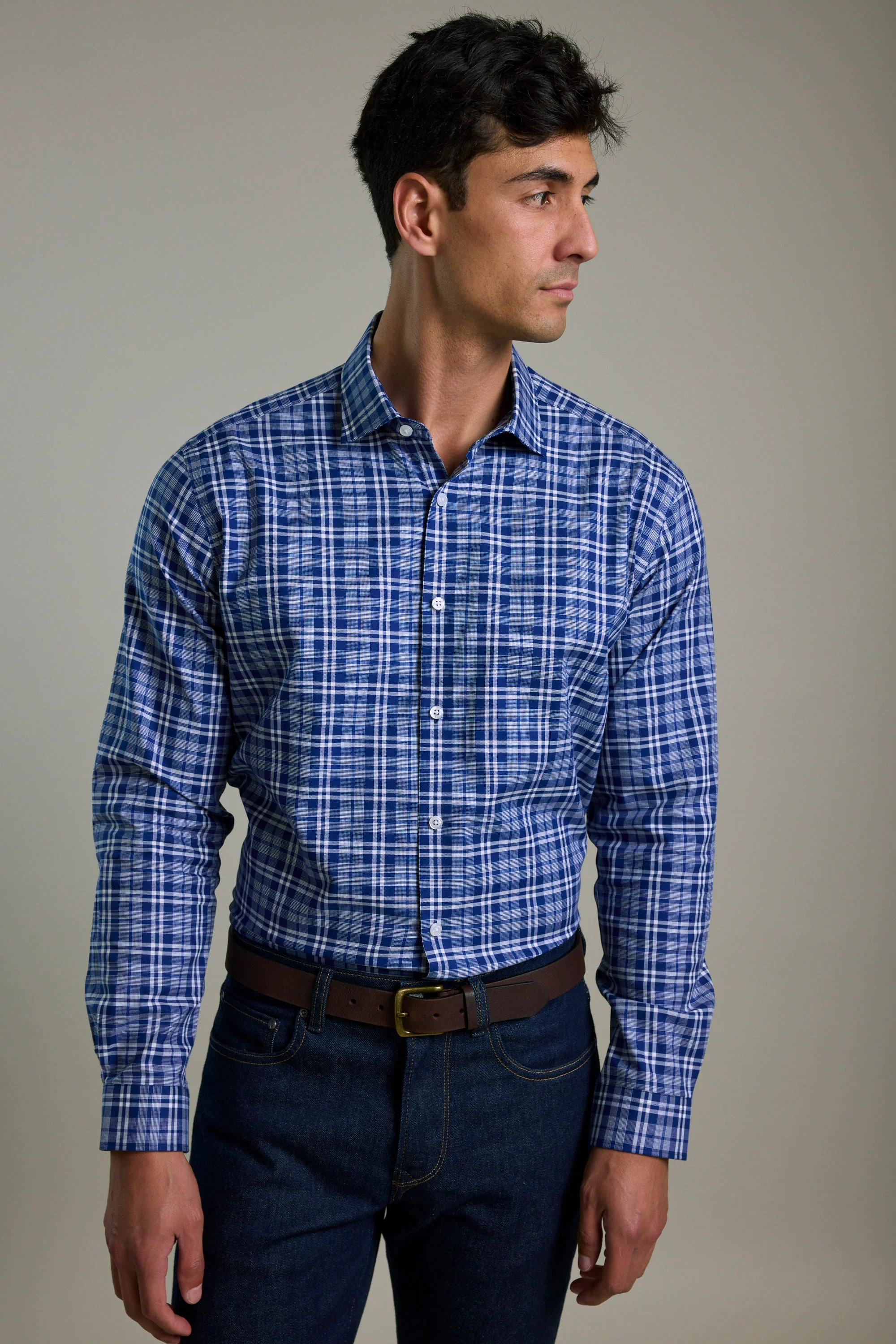 Audley Check Business Shirt - Image 4