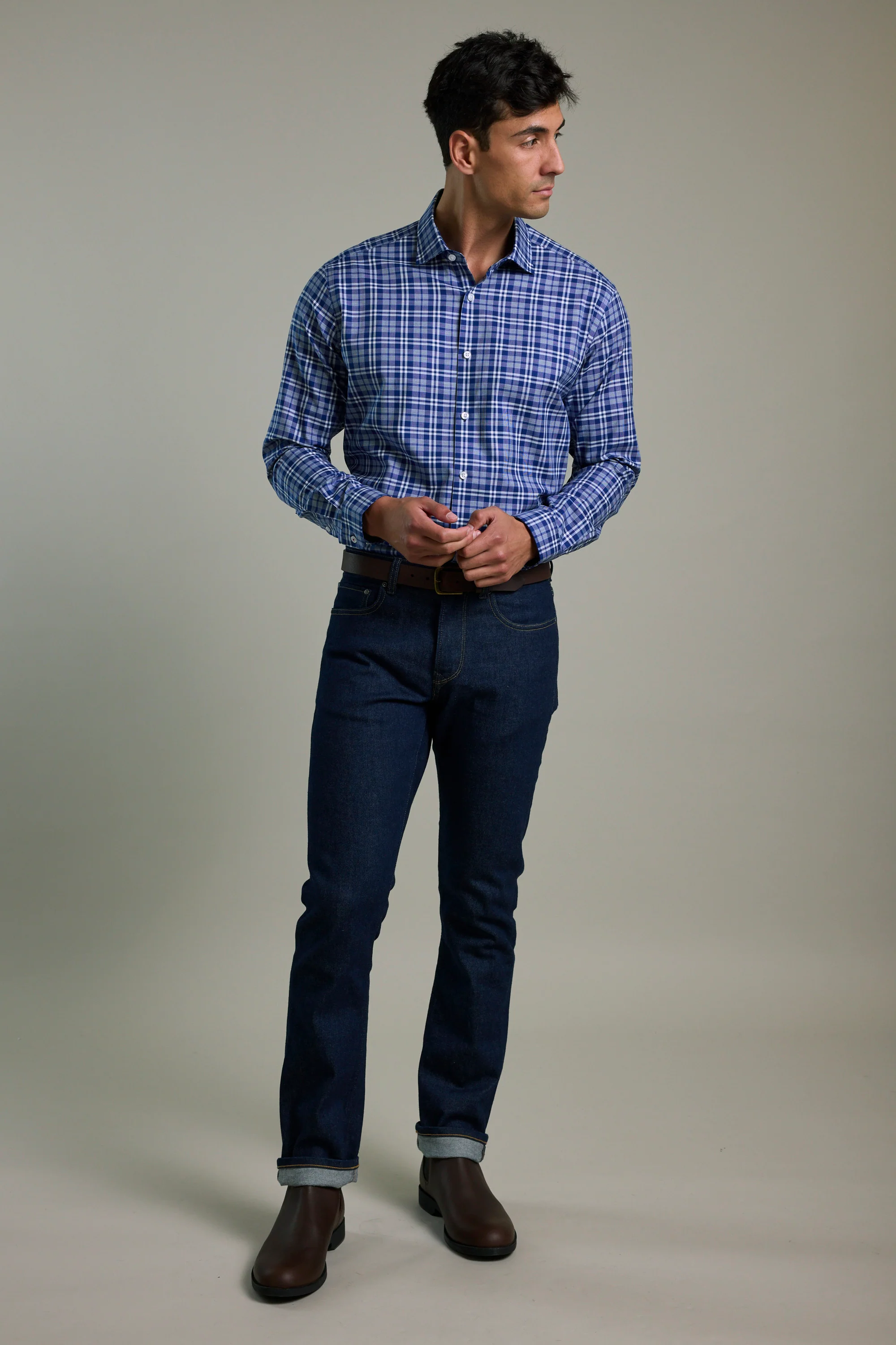 Audley Check Business Shirt - Image 5