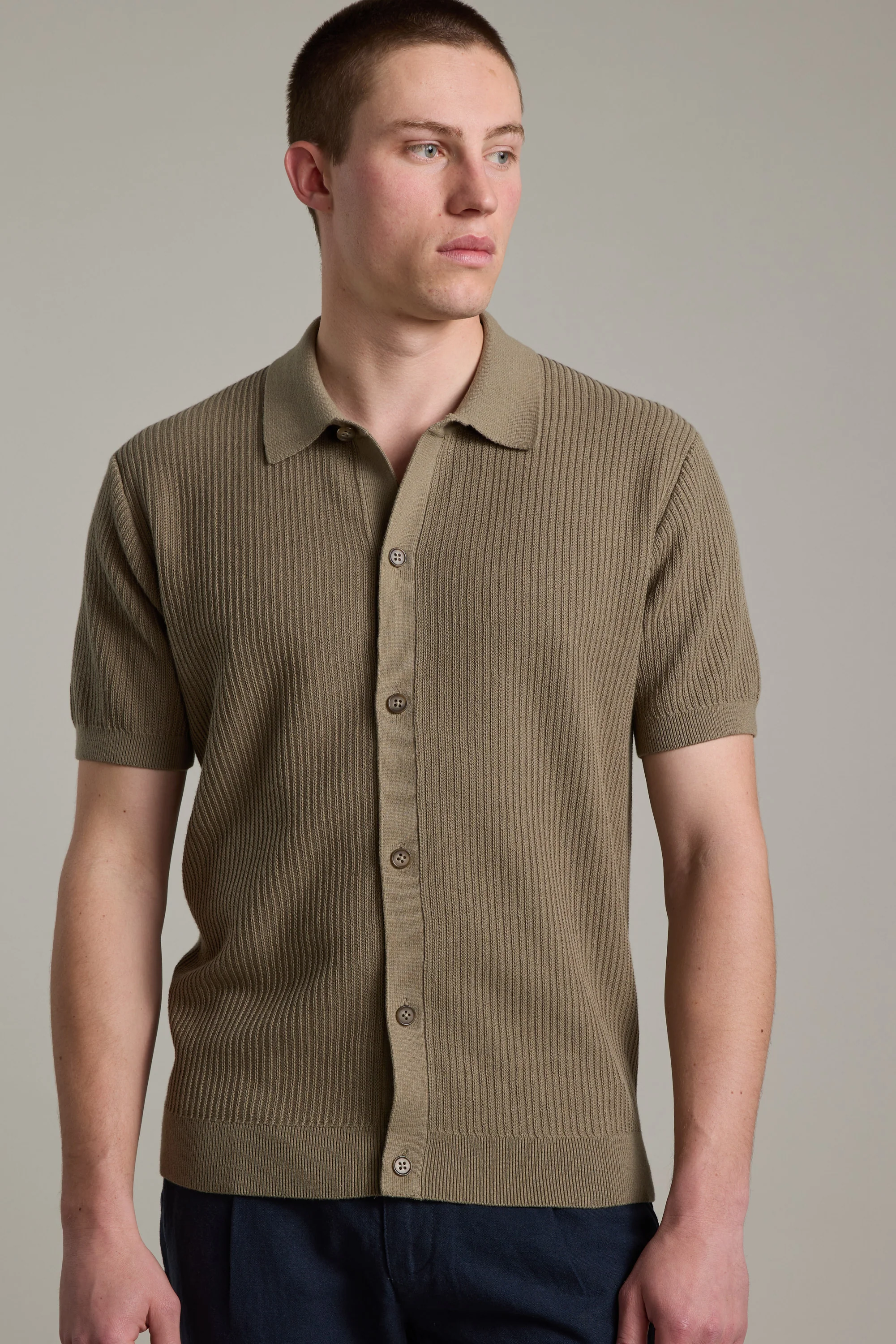 Barrows Knit Button Up Polo - Image 4