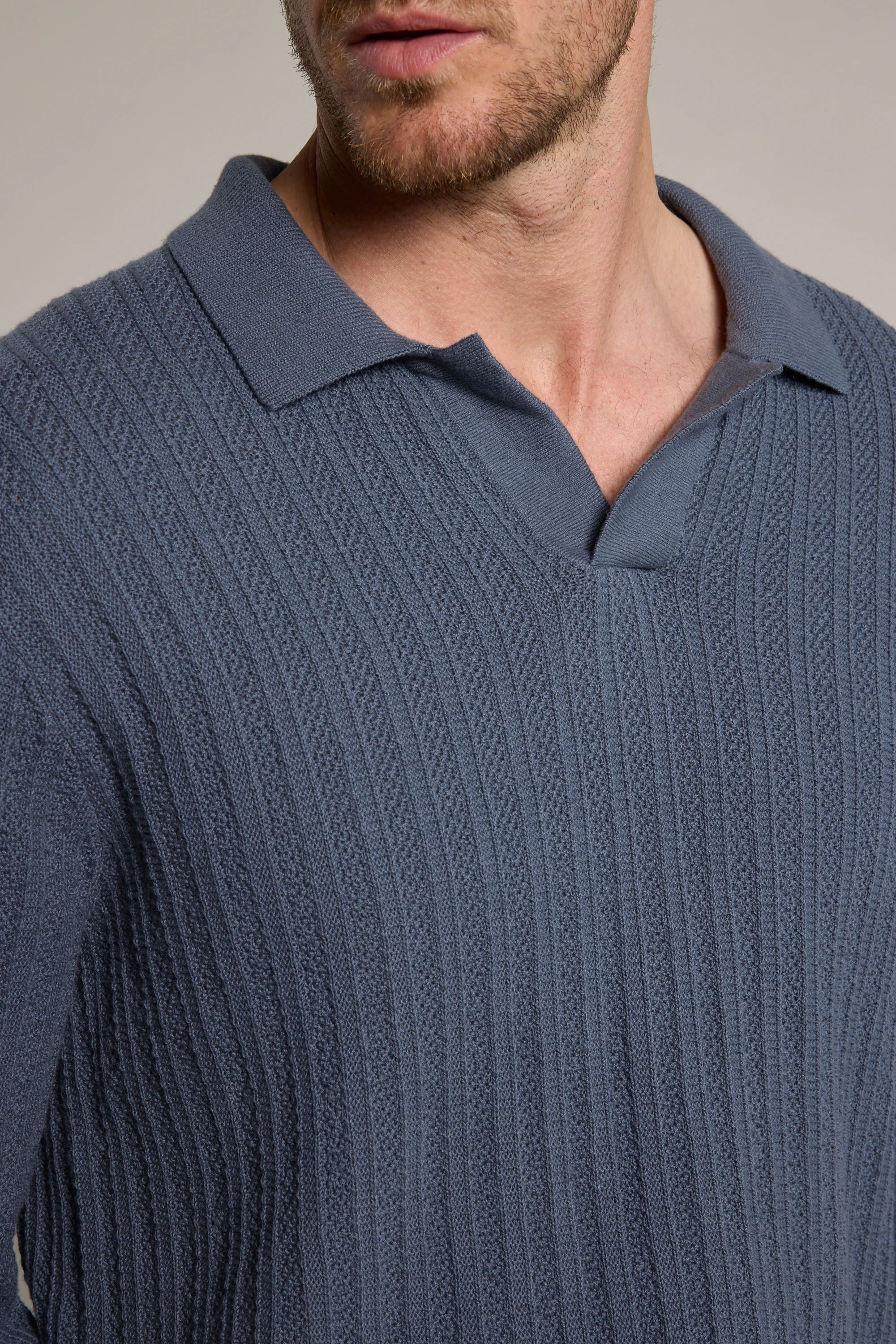 Cedar Cotton Long Sleeve Polo - Image 2