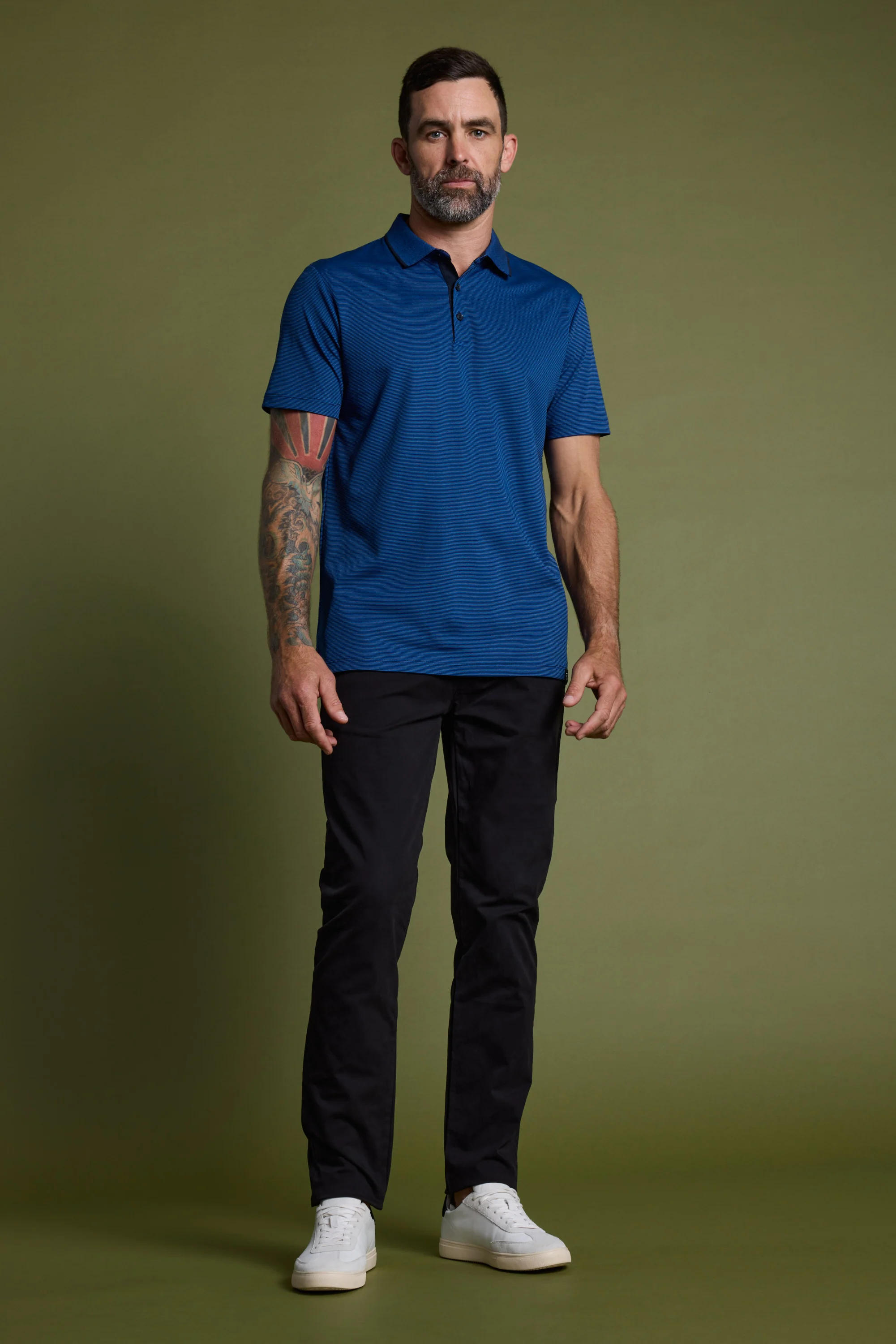 Flynn Mercerised Stripe Polo