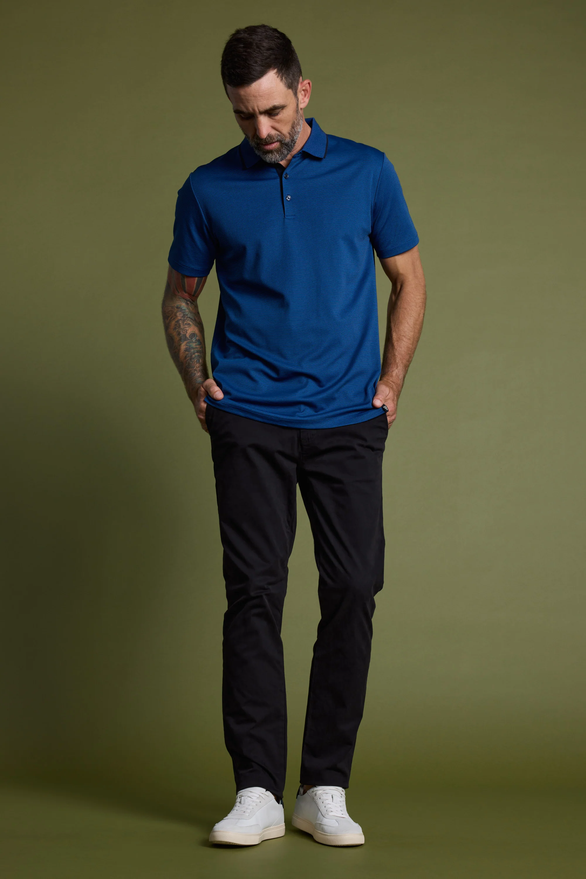 Flynn Mercerised Stripe Polo - Image 6