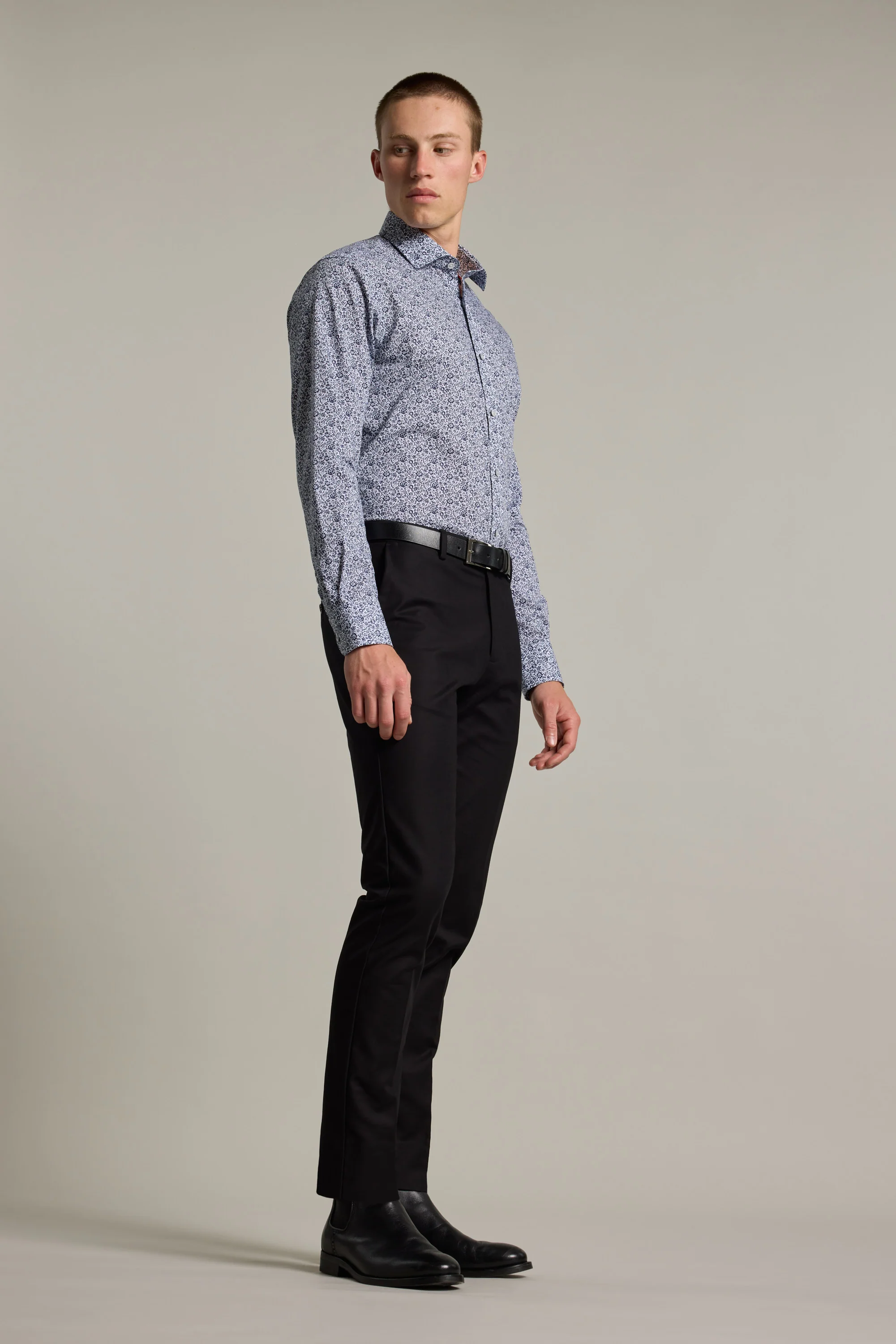 Gordon Print Business Shirt - Image 5