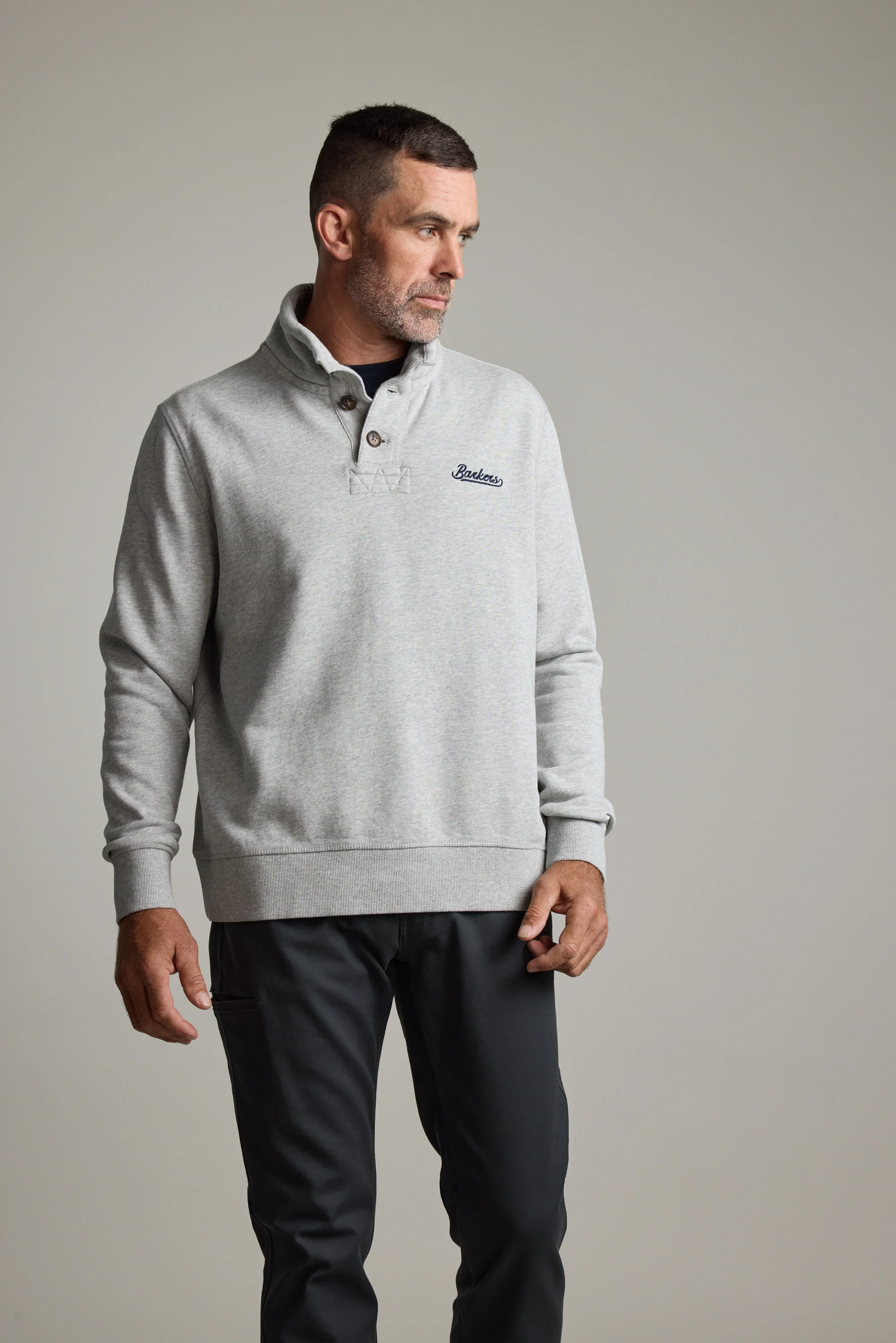 Harrington Half Button Sweatshirt