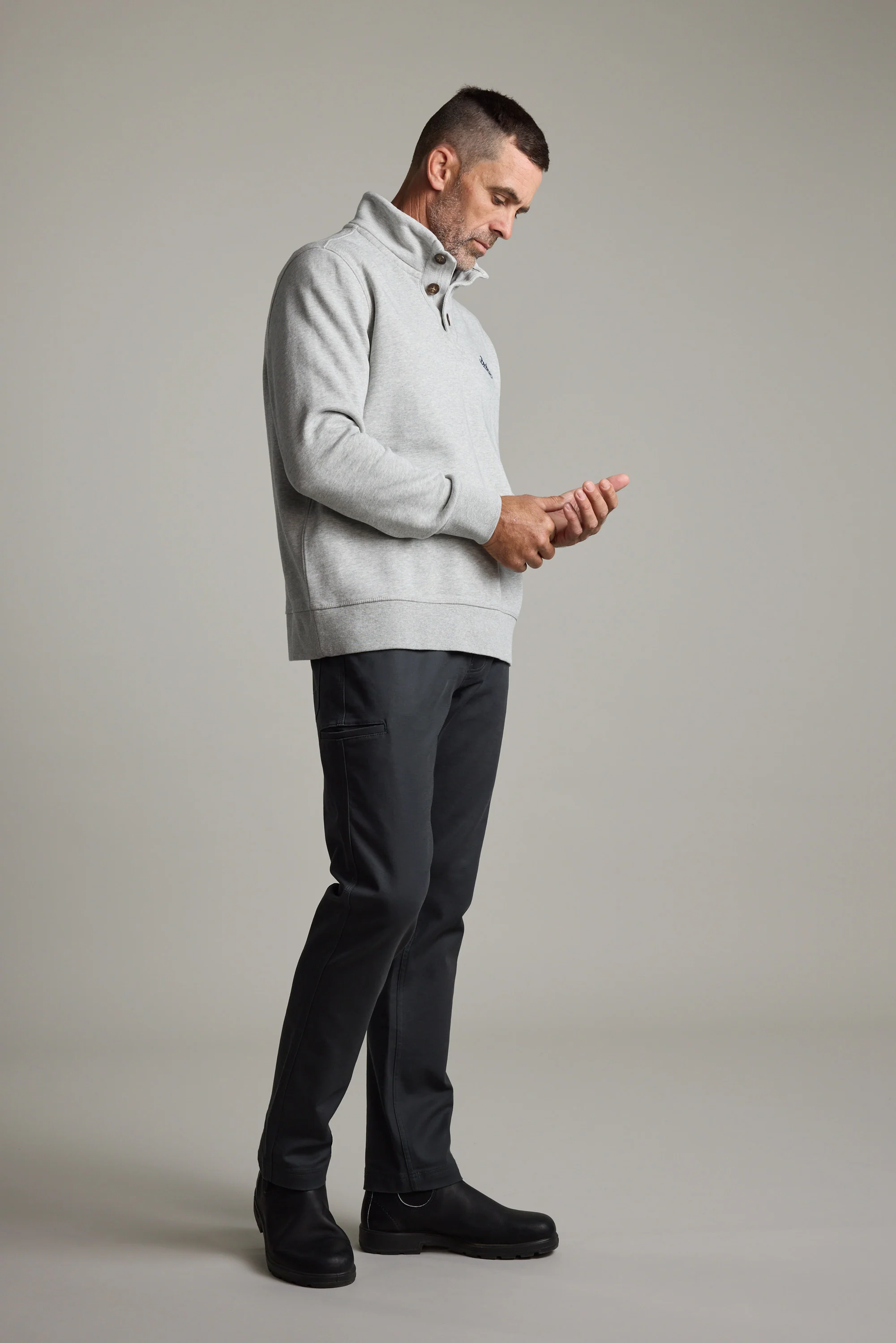 Harrington Half Button Sweatshirt - Image 5
