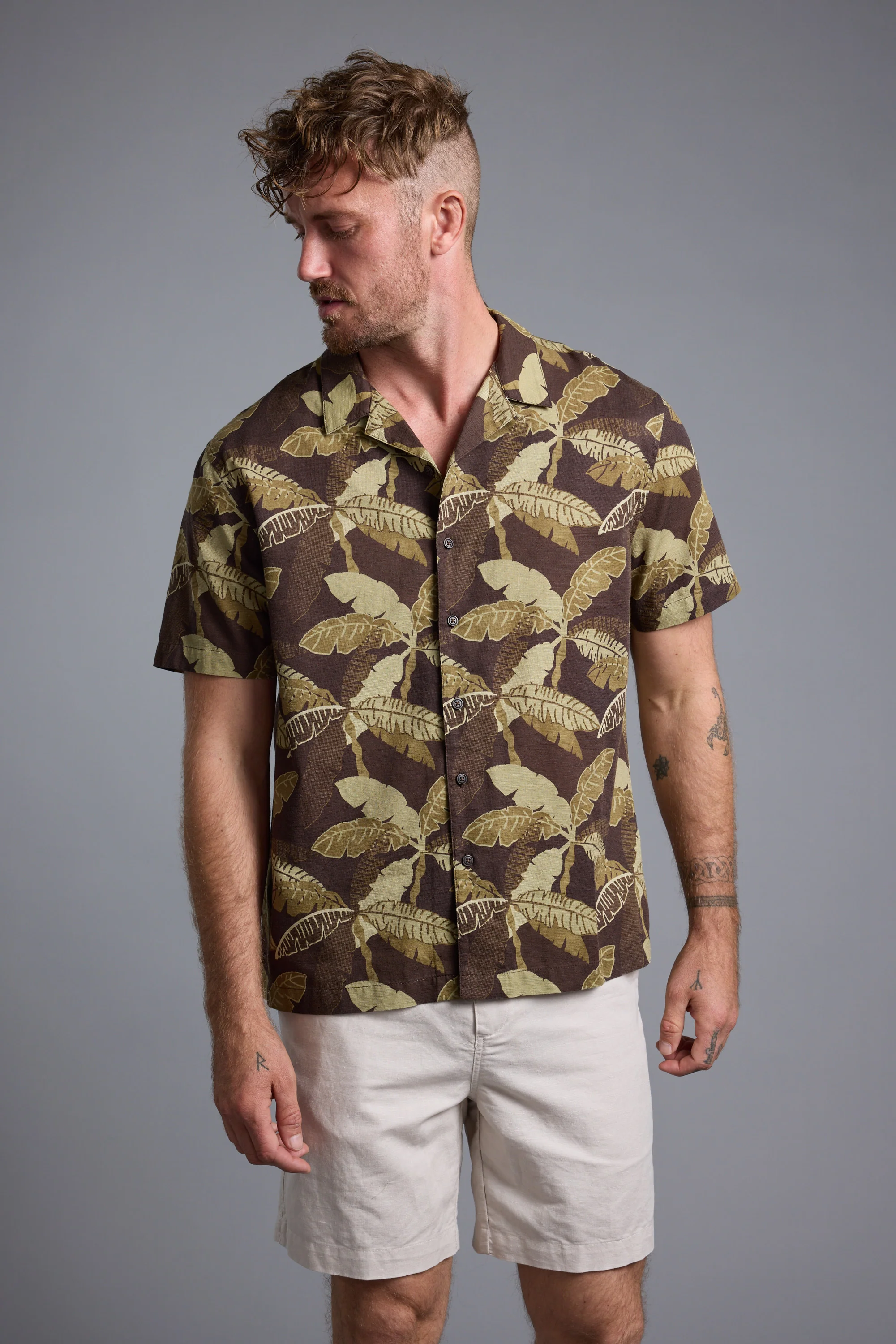 Leaf Print Cuban Shirt - Image 2