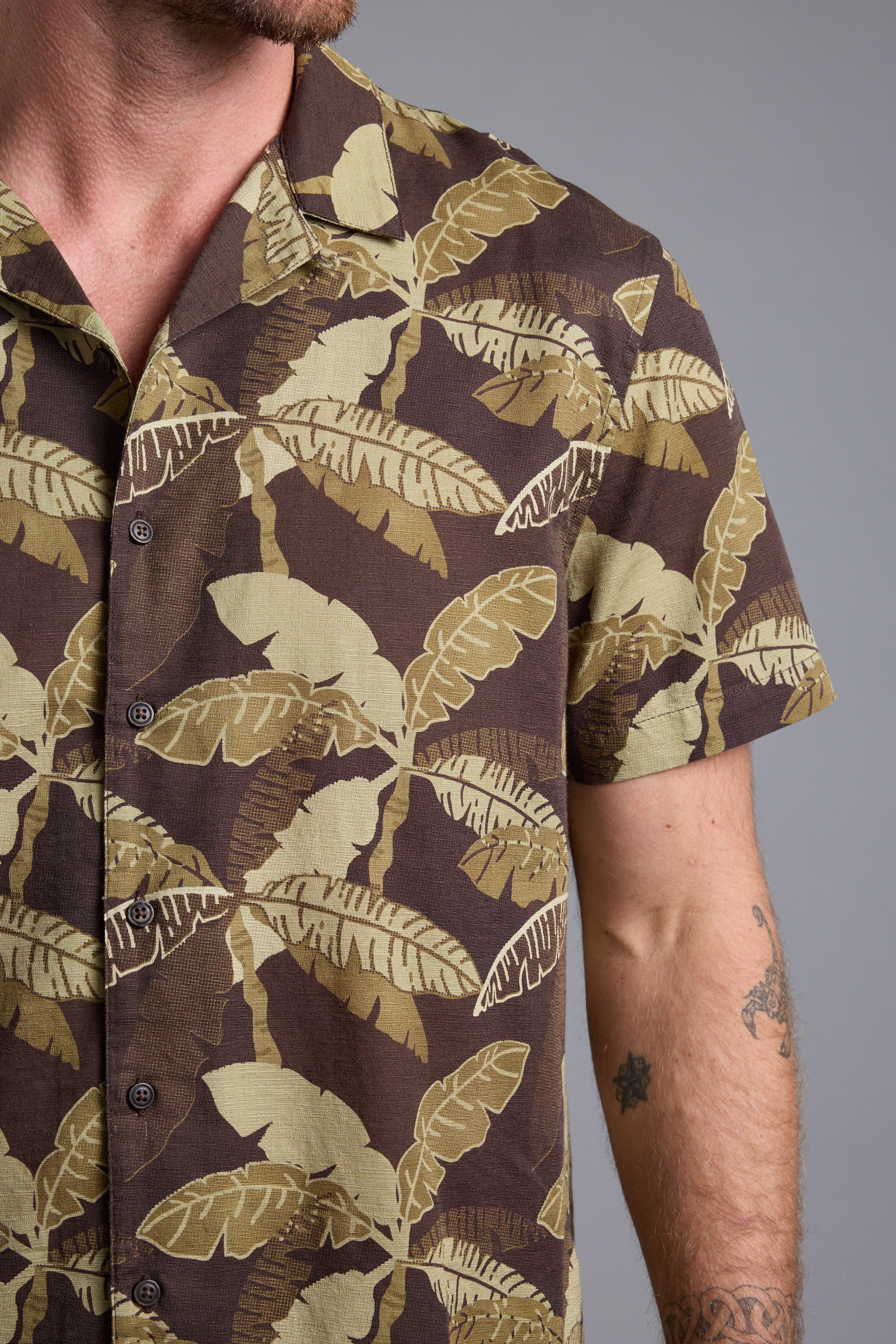 Leaf Print Cuban Shirt - Image 4