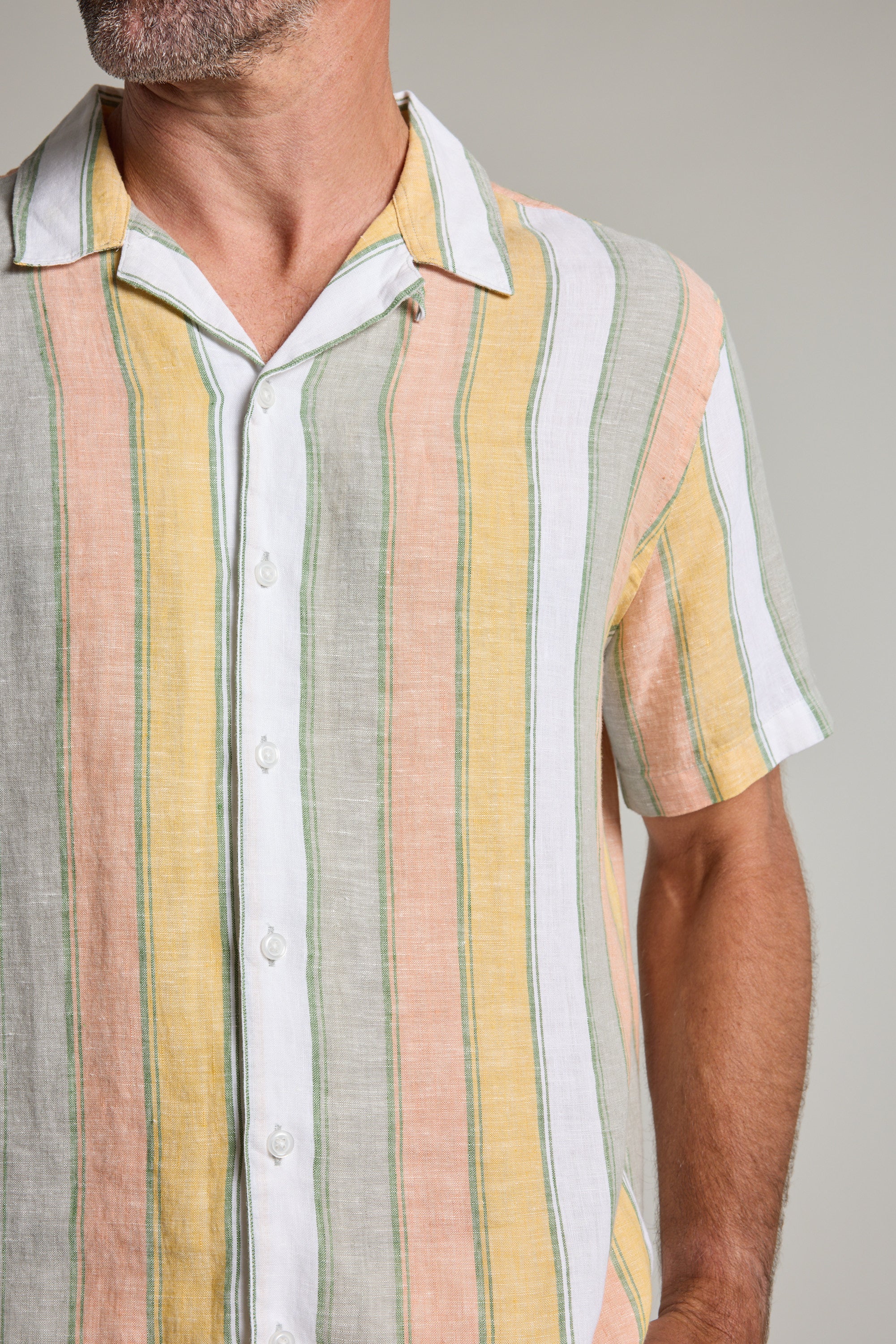 Moontide Linen Stripe Cuban Shirt - Image 2