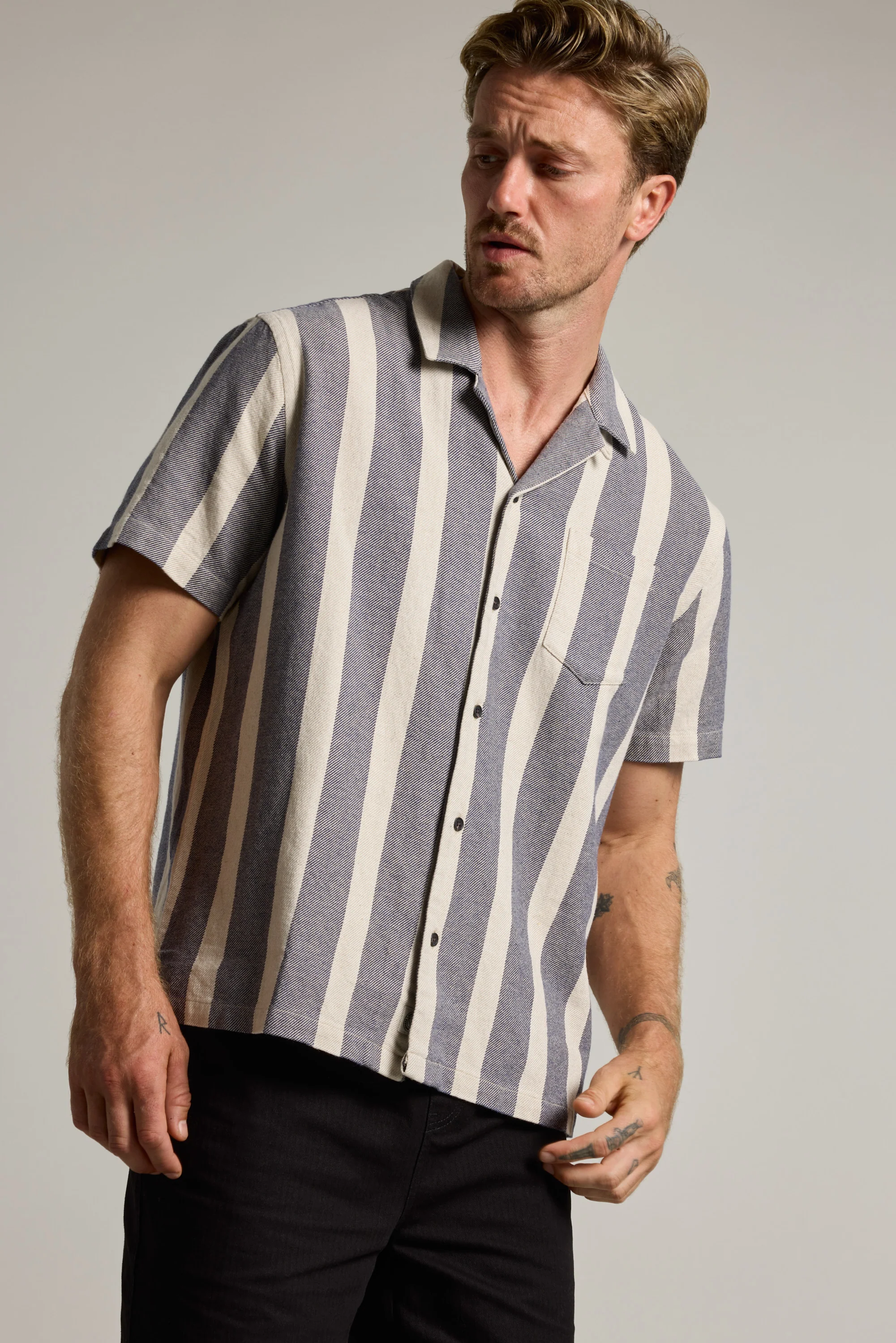 Norwalk Stripe Cuban Shirt