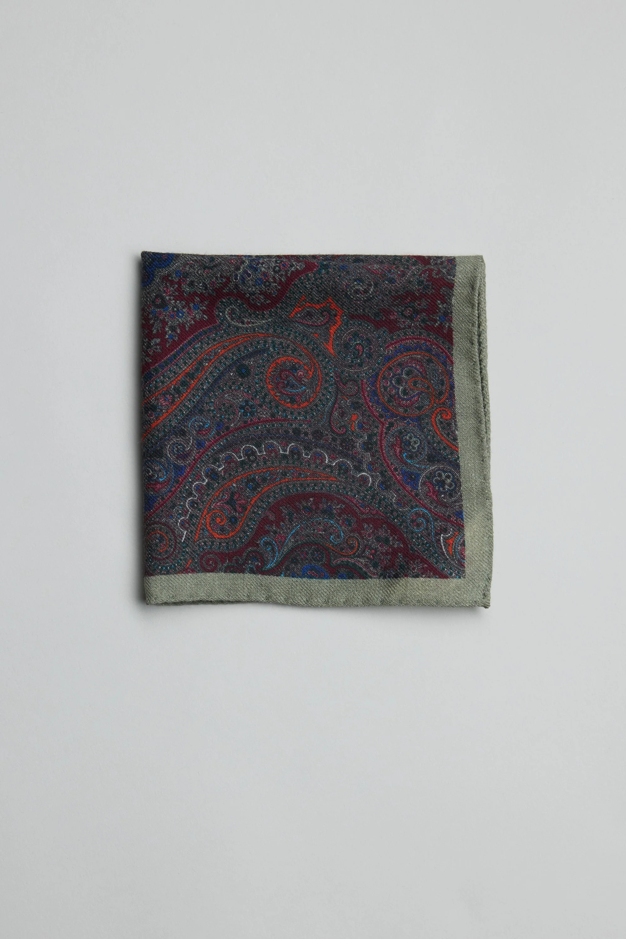 Parisian Paisley Wool Pocket Square