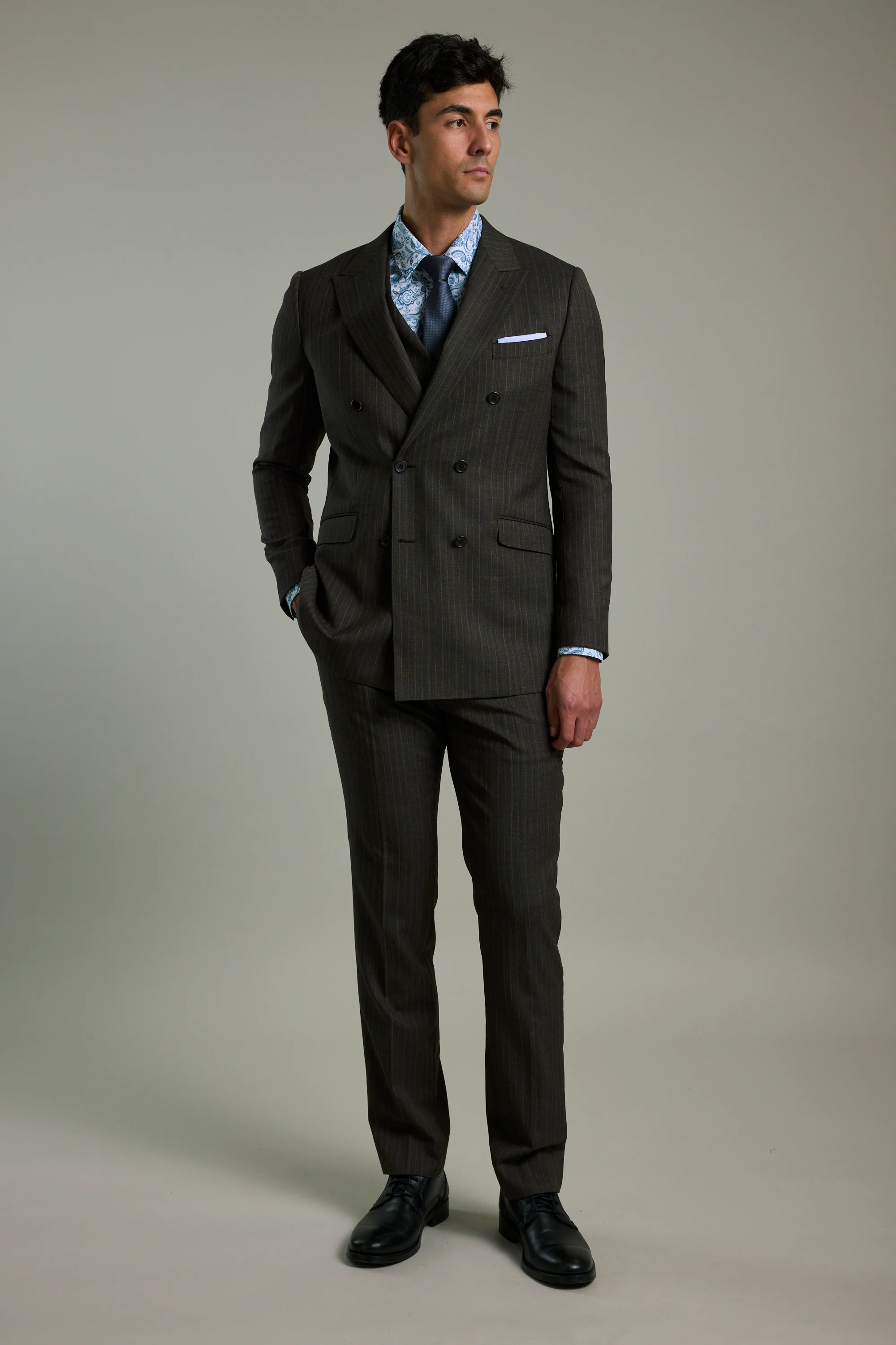 Radcliffe Stripe Double Breasted Suit Jacket - Image 4