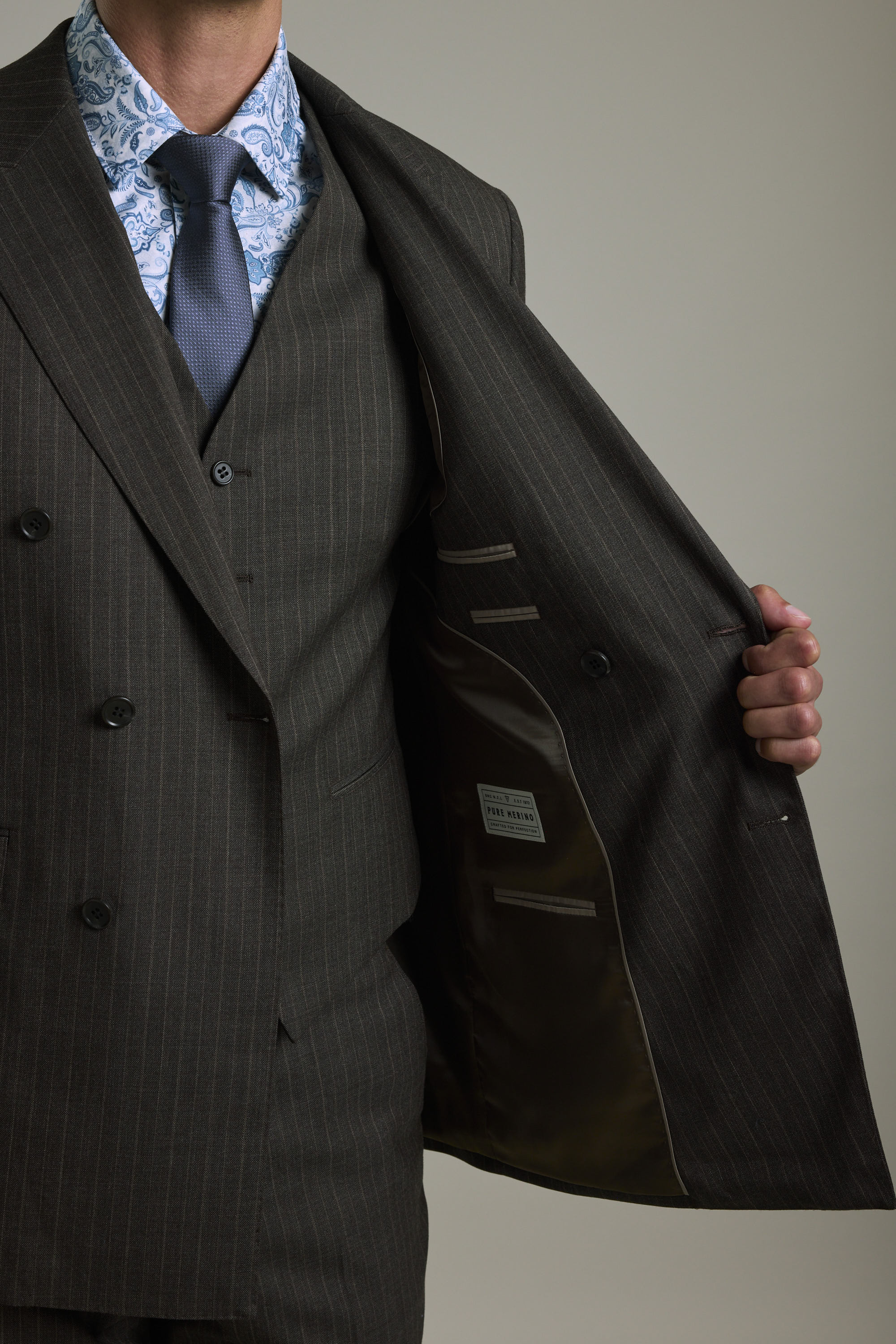 Radcliffe Stripe Double Breasted Suit Jacket - Image 5