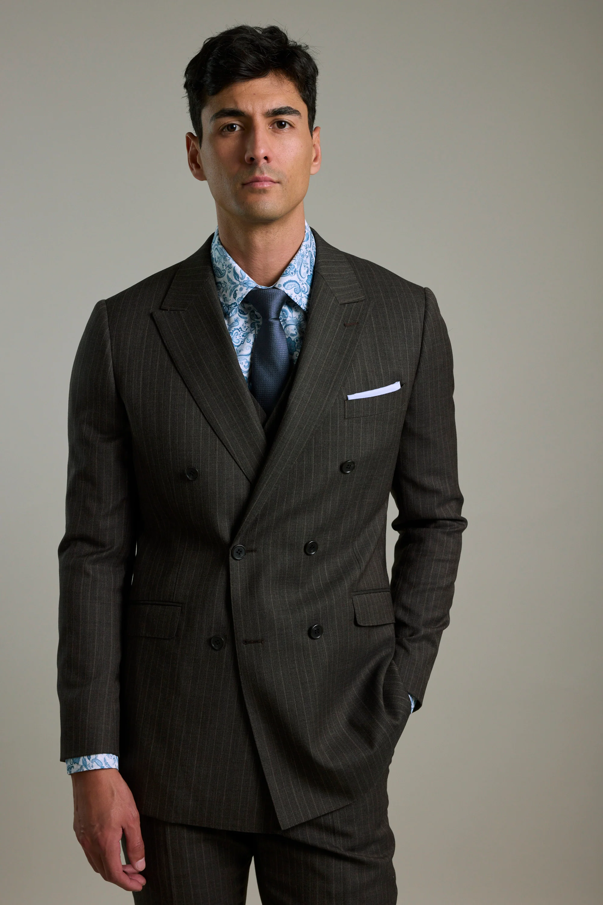Radcliffe Stripe Double Breasted Suit Jacket - Image 6