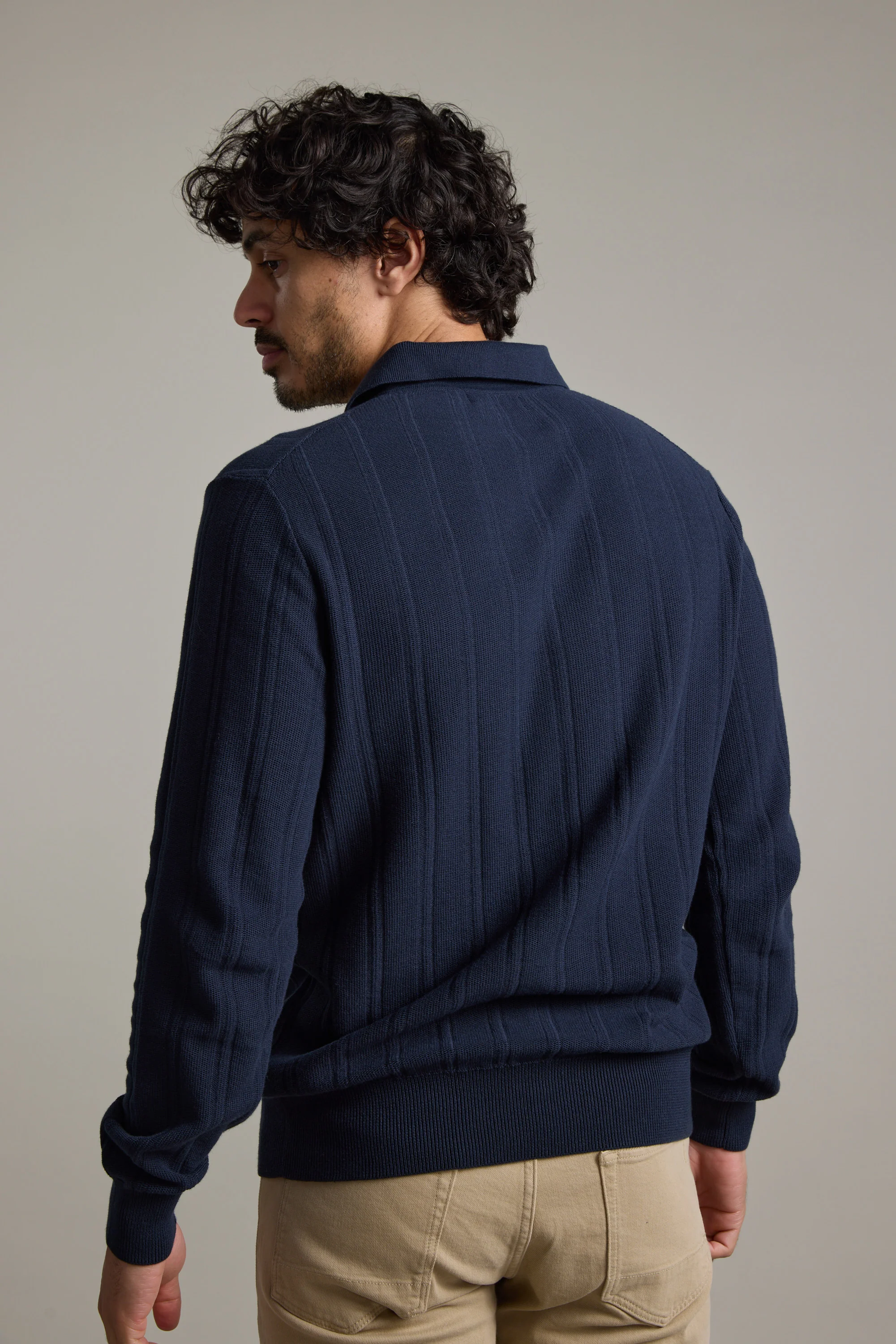 Seaside Long Sleeve Cotton Polo - Image 5