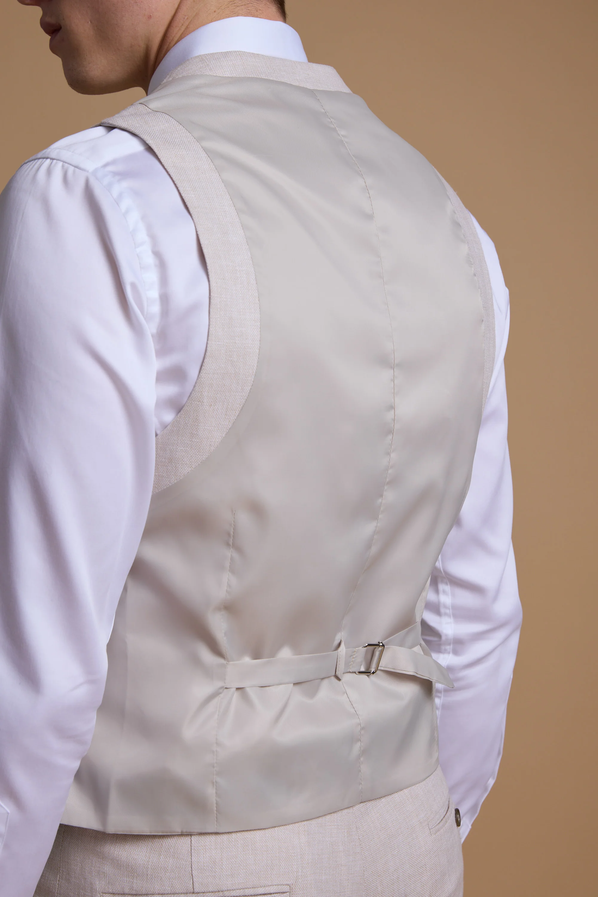 Somerton Linen Texture Waistcoat - Image 6