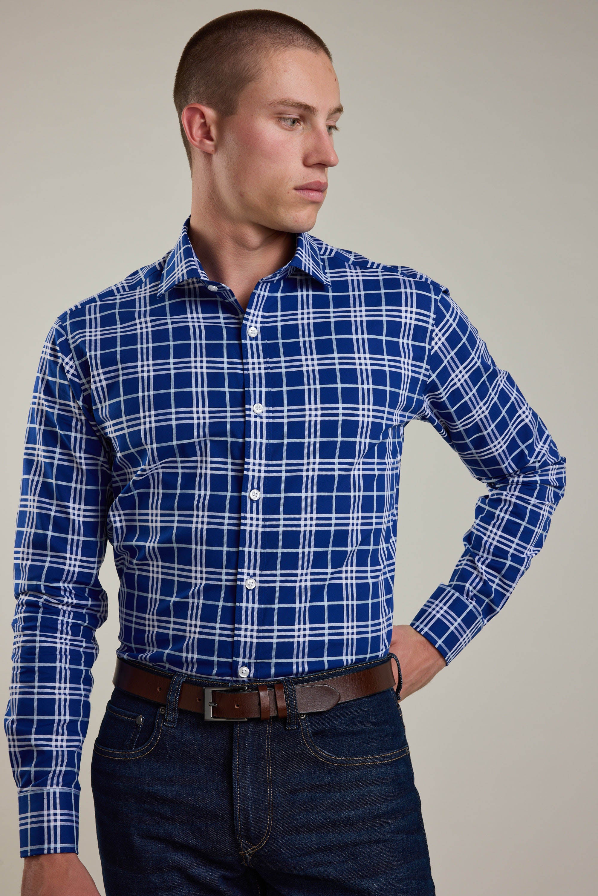 Sutton Check Business Shirt - Image 3
