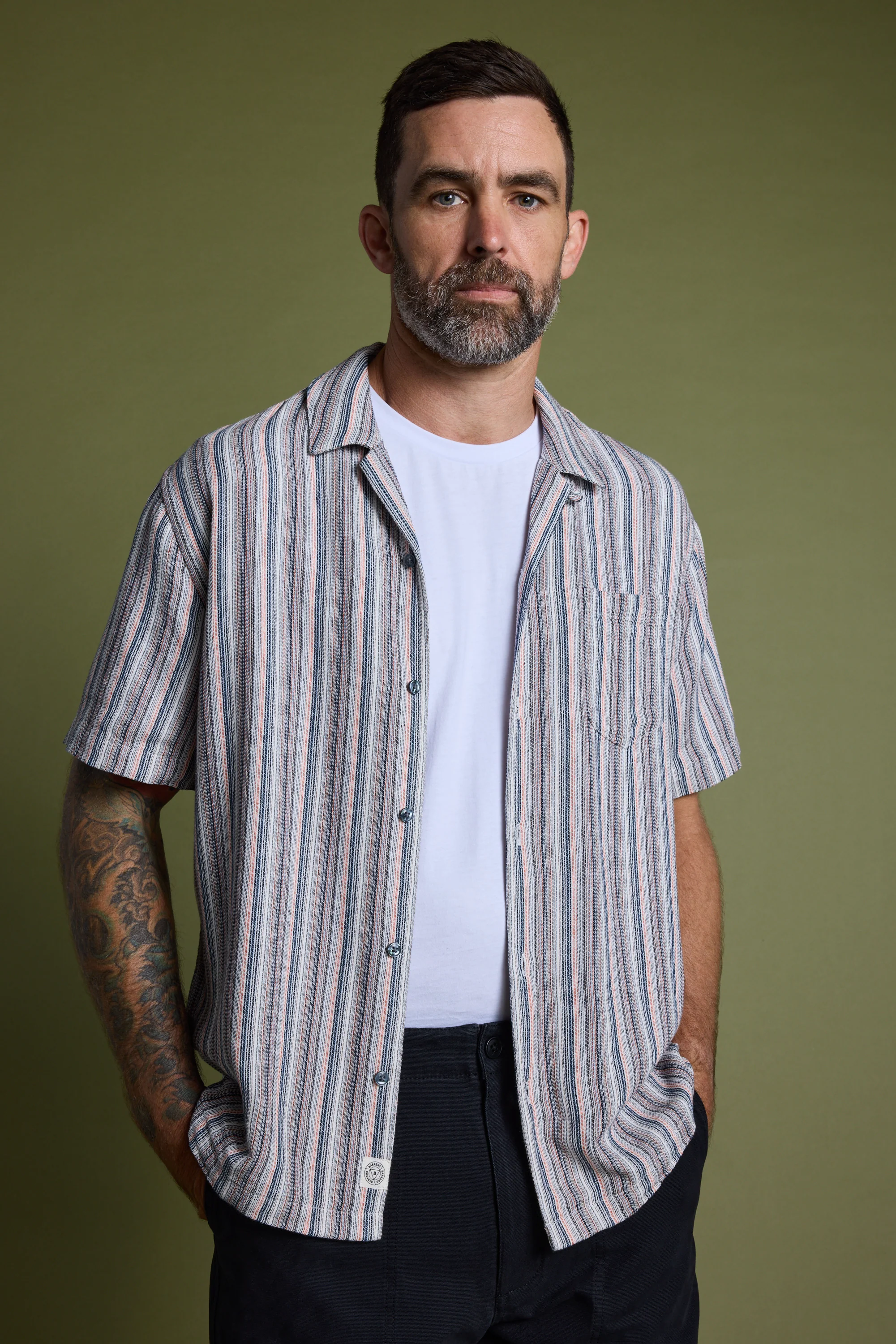 Thaxton Stripe Cuban Shirt